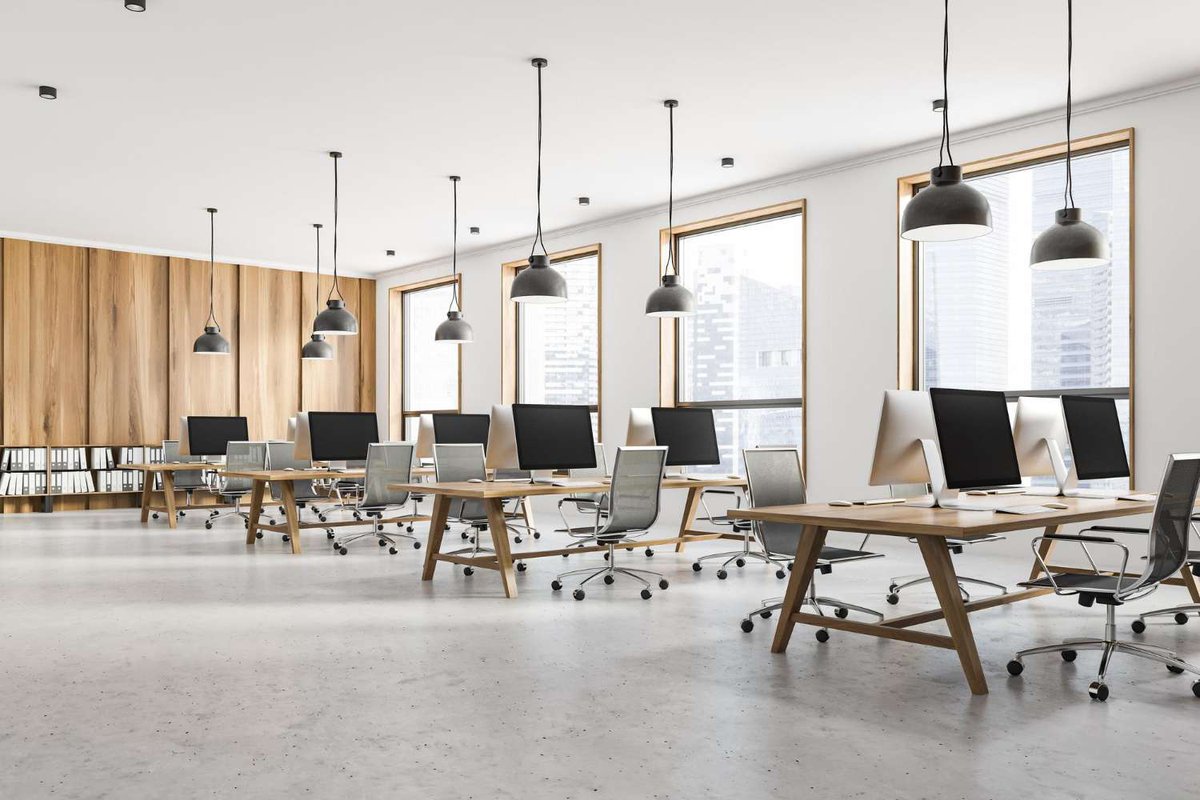 Interior of open space office