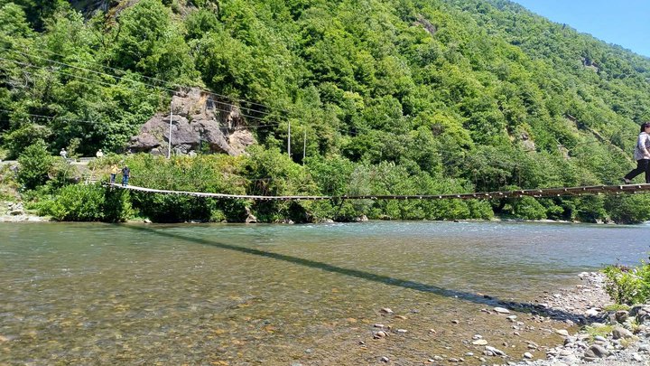 Suspension bridge over the Machakhlistskali River