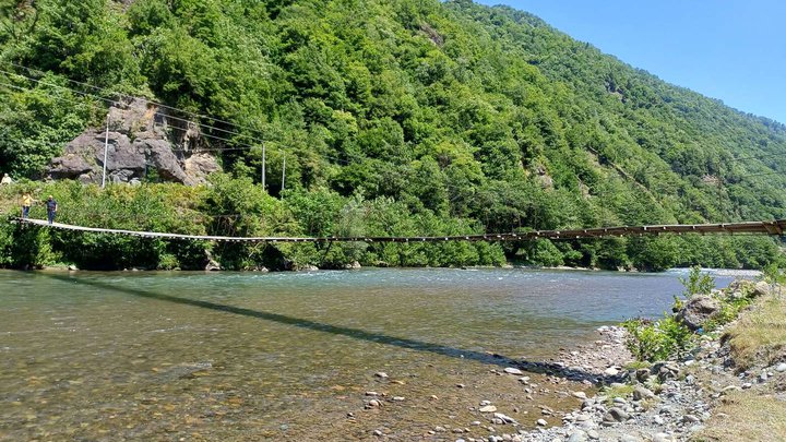 Suspension bridge over the Machakhlistskali River