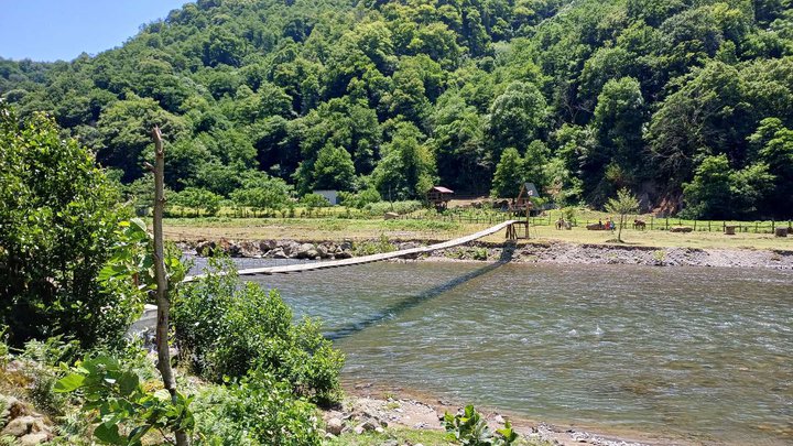 Suspension bridge over the Machakhlistskali River