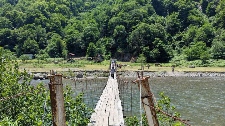 Suspension bridge over the Machakhlistskali River