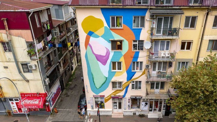 Mural "Abstraction" on Tsar Parnavaz Street