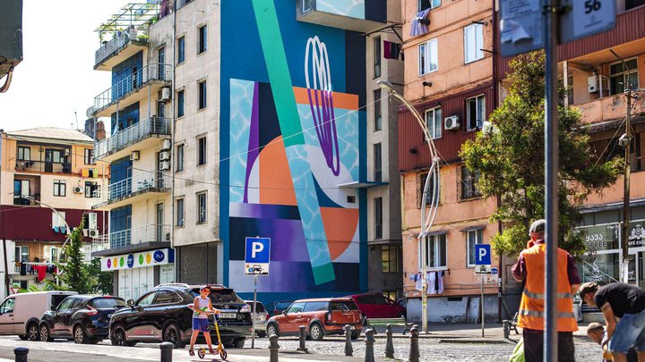 Mural "Abstraction" on Gorgasali street