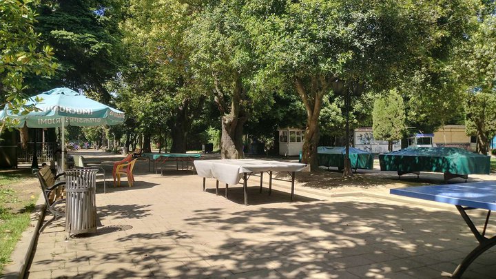 Alley with billiard and tennis tables