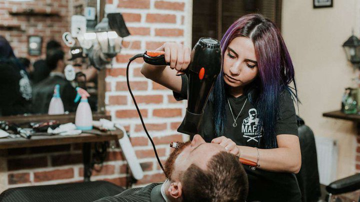 ბარბერი იისფერი მამაკაცის თმის შეჭრა-Barbershop 95