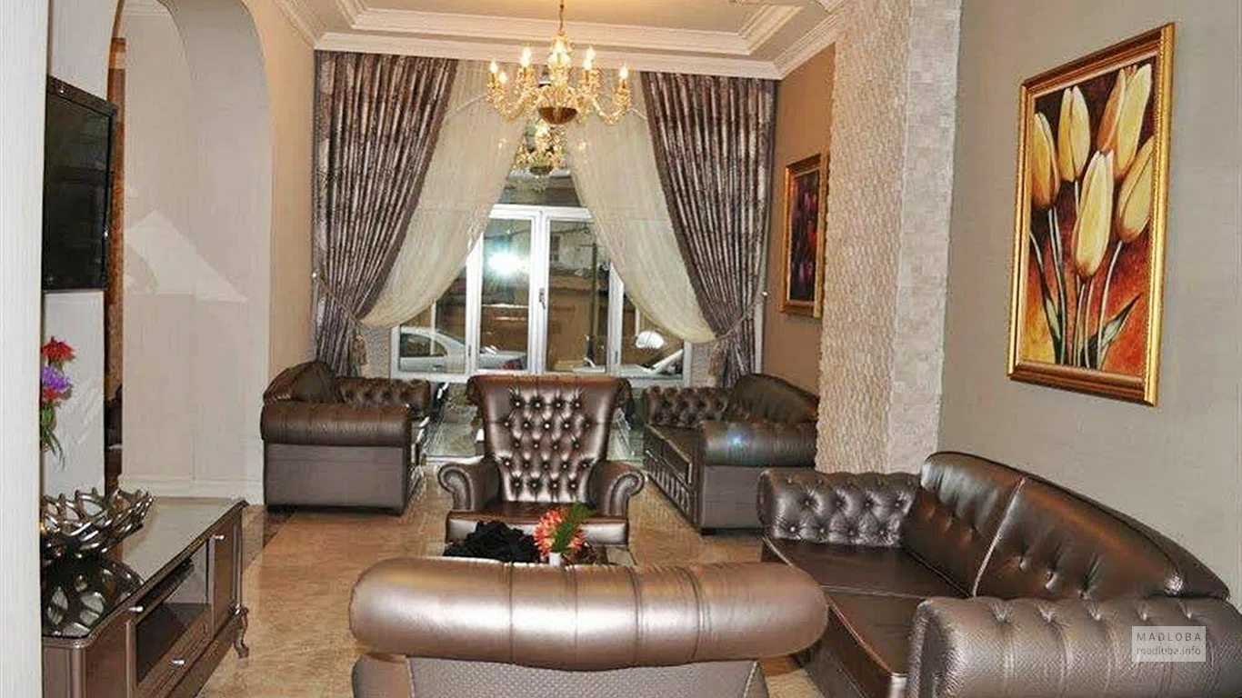 The interior of the hotel room