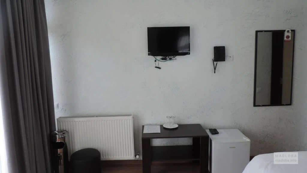 The interior of the hotel room