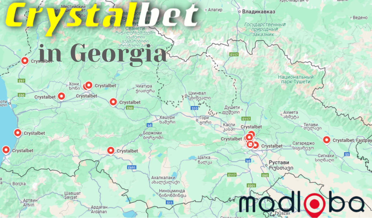 Букмекерская контора Crystalbet в Грузии на карте около меня