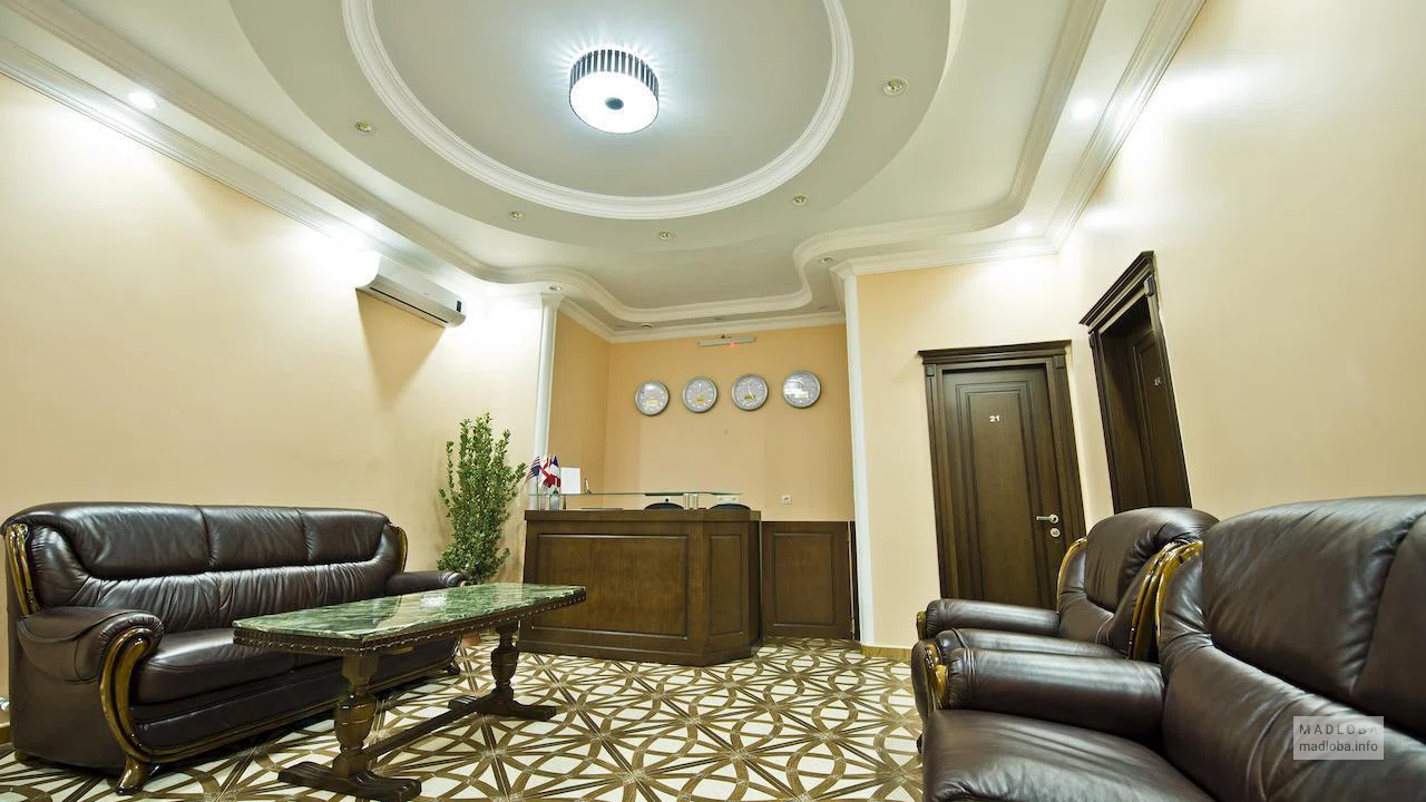 The interior of the hotel room