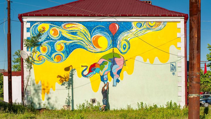 NIKO Street Art: Rosto - Elephant mural