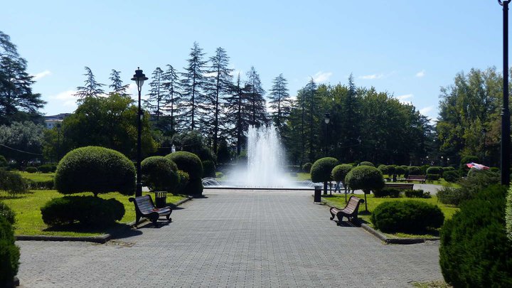Fountain in the park of Dadiani Palace