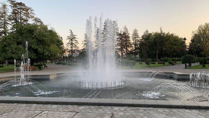 Fountain in the park of Dadiani Palace