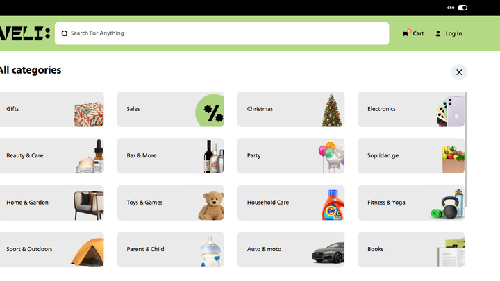 Online hypermarket VELI.store with free delivery throughout Georgia