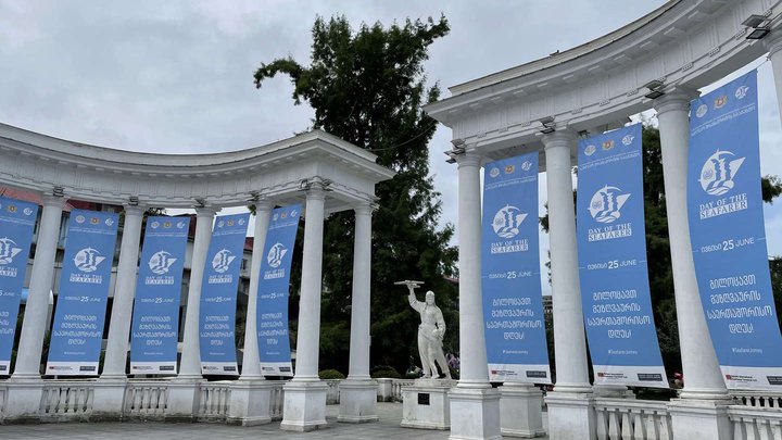 Colonnade in the park