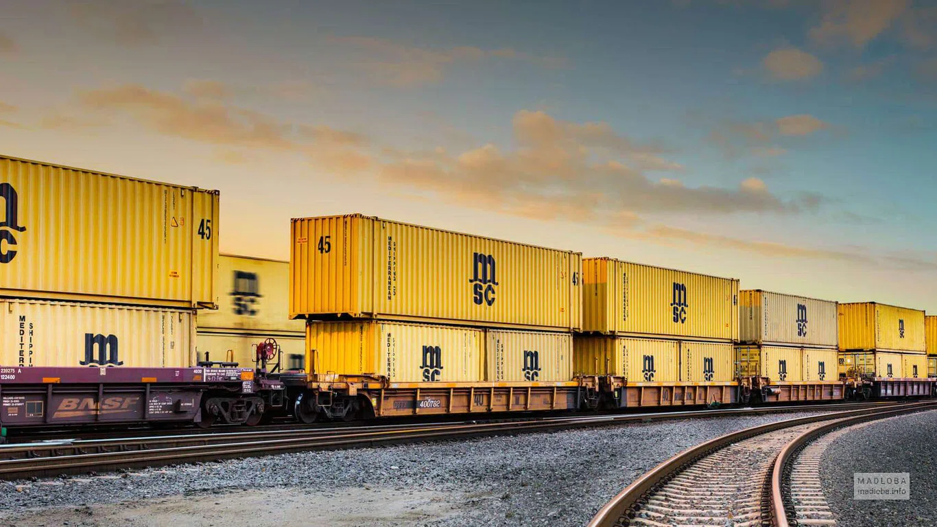 Вагоны с товарами компании "MSC Mediterranean Shipping Company"