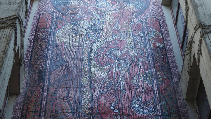 Mosaic on a residential building