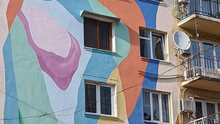 Mural "Abstraction" on Tsar Parnavaz Street