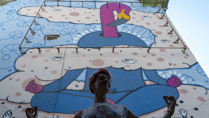 Mural "Chill flamingo"