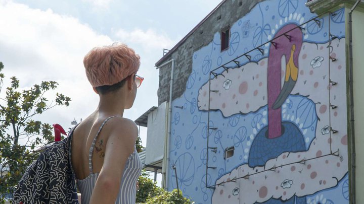 Mural "Chill flamingo"