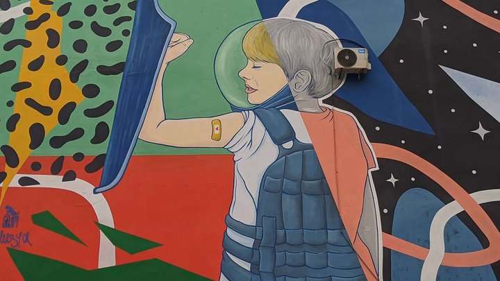 Mural "Vaccinated boy"