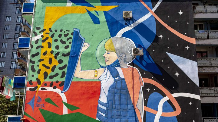 Mural "Vaccinated boy"