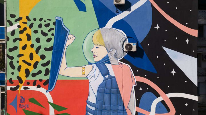 Mural "Vaccinated boy"