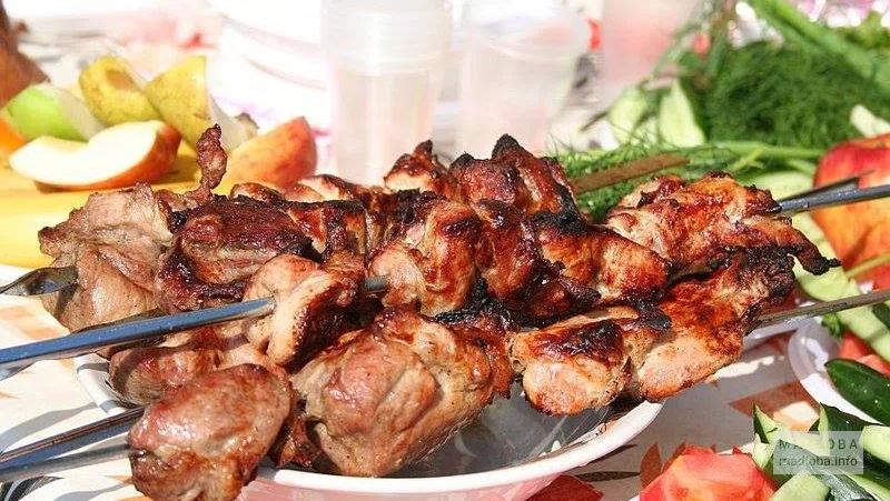 Грузинский шашлык в ресторане