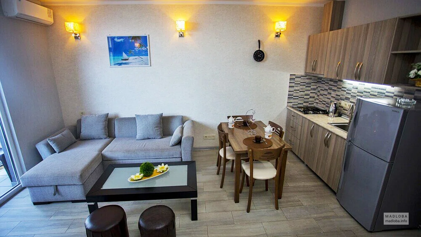 The interior of the Pirosmani Hotel room