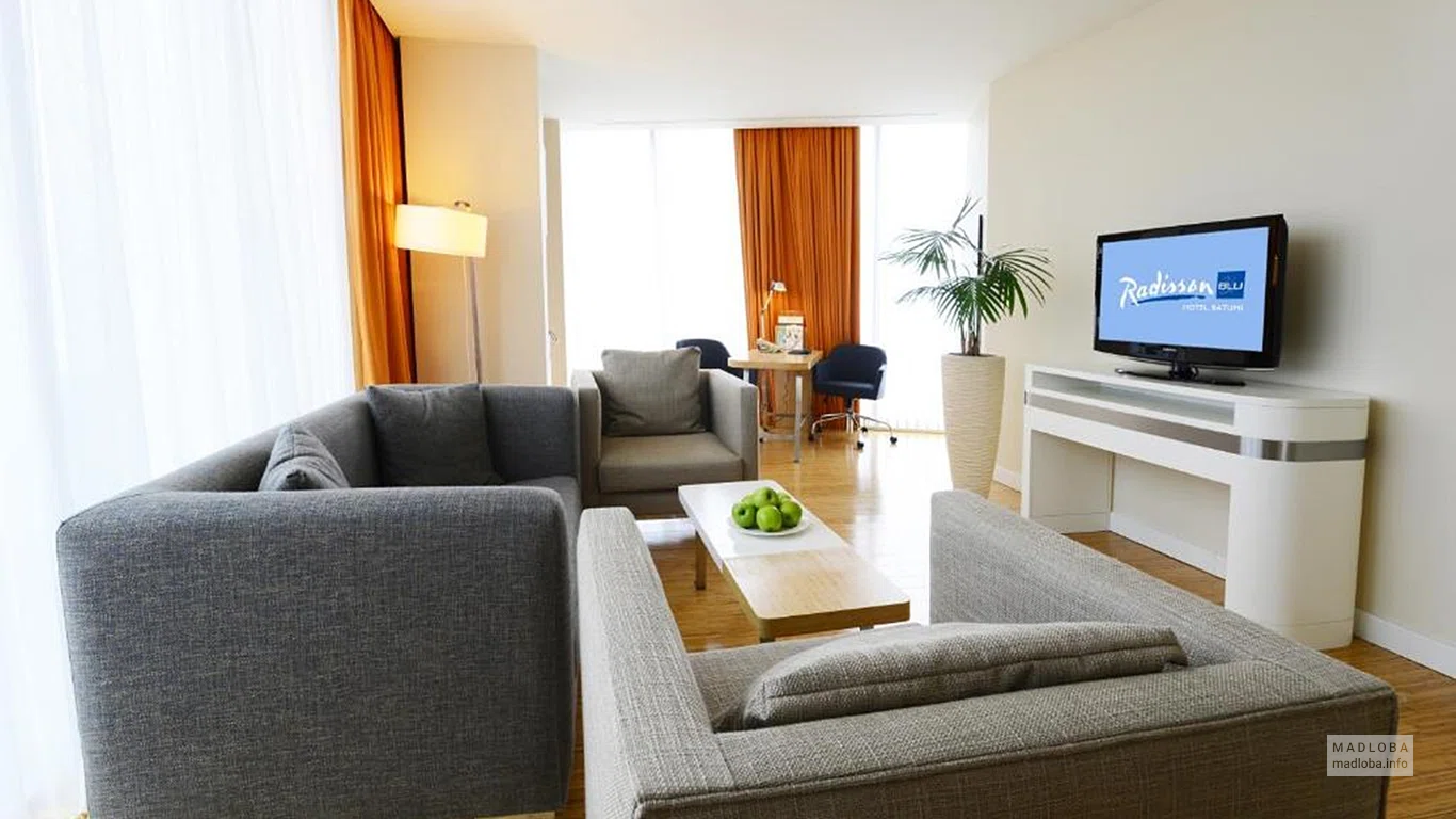 The interior of the Radisson Blu Batumi Hotel room