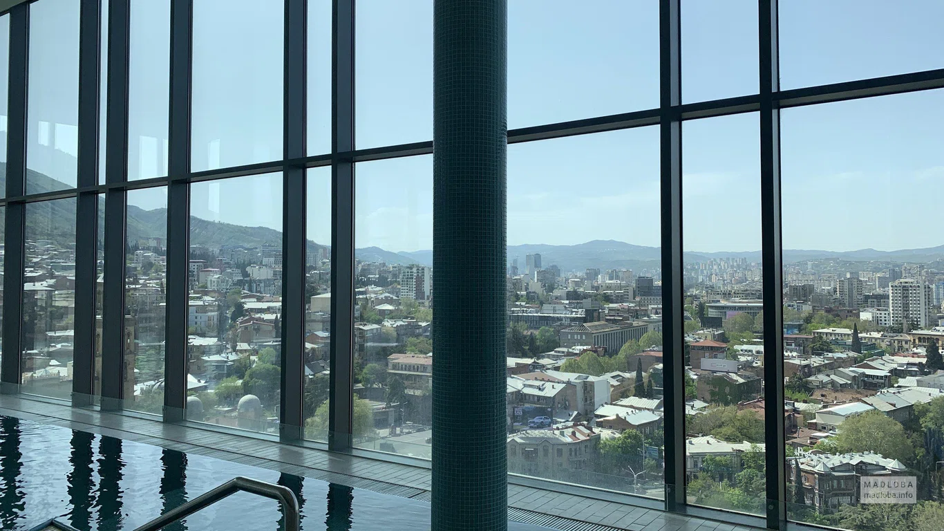Вид из бассейна Radisson Blu Iveria Hotel, Tbilisi City Centre