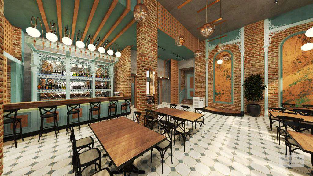 Зал ресторана доставки Shatili