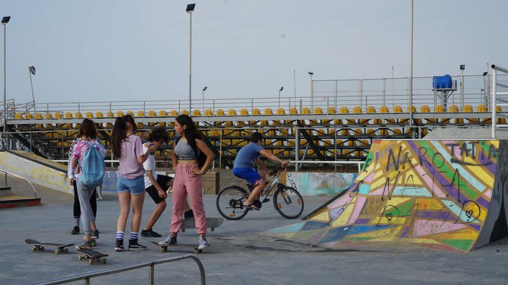Skate park on the waterfront