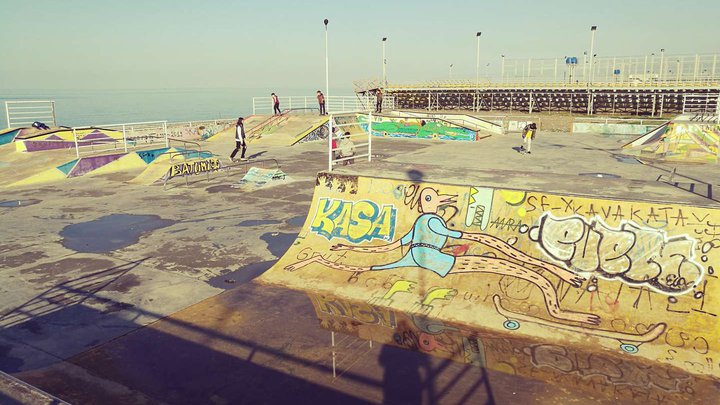 Skate park on the waterfront