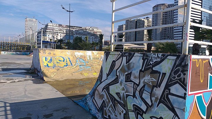 Skate park on the waterfront