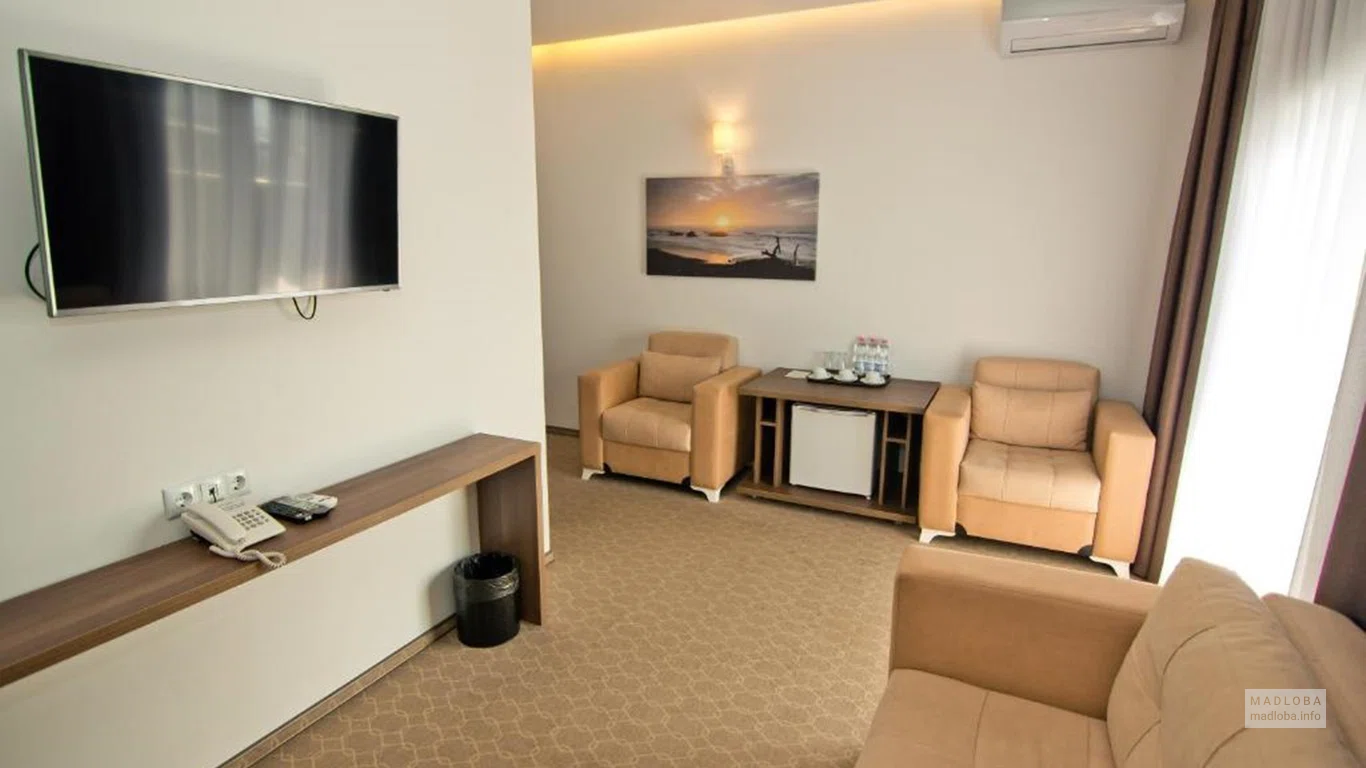 The interior of the room at the Sky in Batumi Hotel