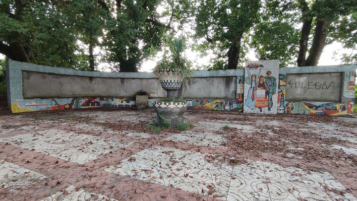 Soviet mosaic information board