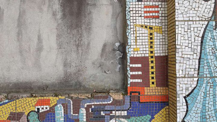 Soviet mosaic information board