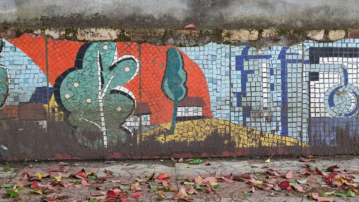 Soviet mosaic information board