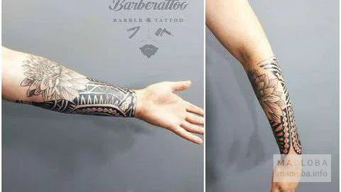 Tattoo artist Kirilltrol тату на руке + логотип