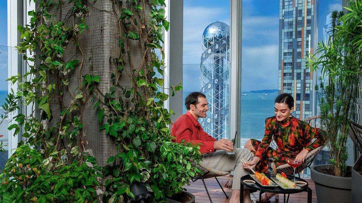 View of Batumi from "Umami at Clouds" (restaurant)