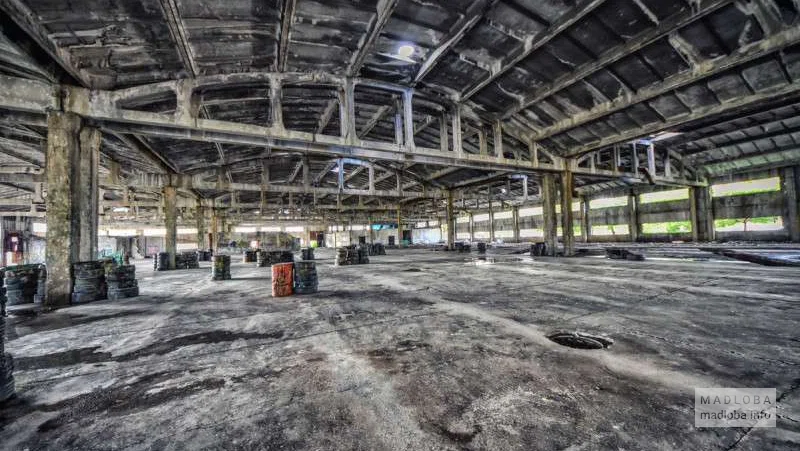 Abandoned bus depot in the capital of Georgia