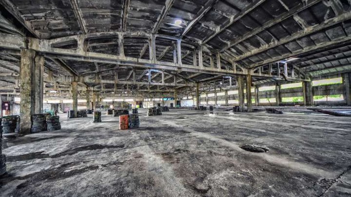 Abandoned bus depot in Tbilisi