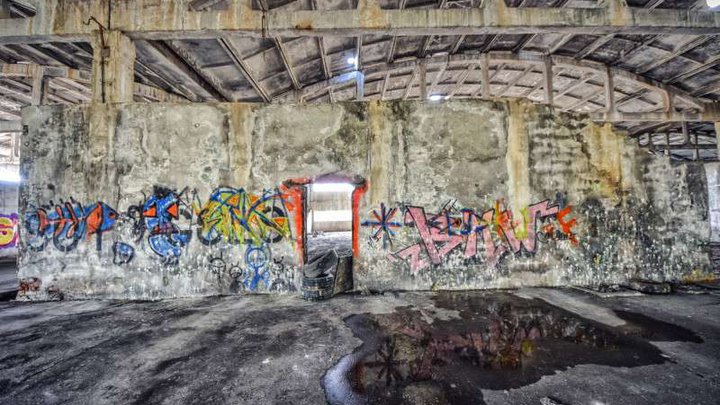 Abandoned bus depot in Tbilisi