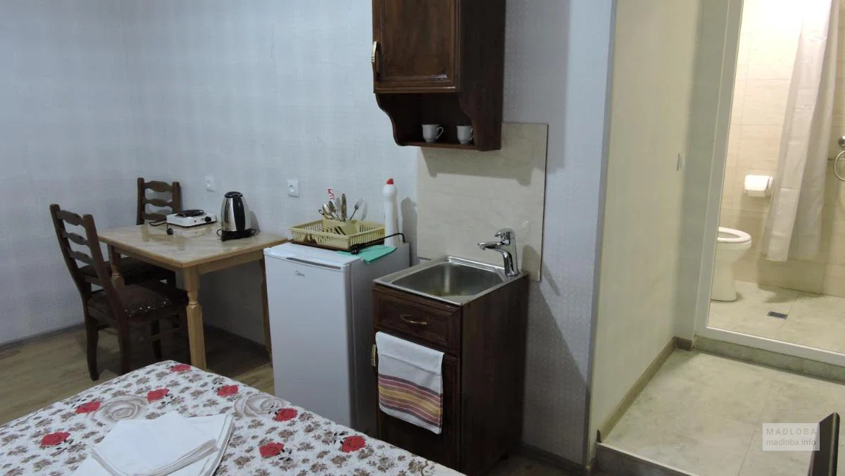 Кухонный уголок в номере Apartment Panorama