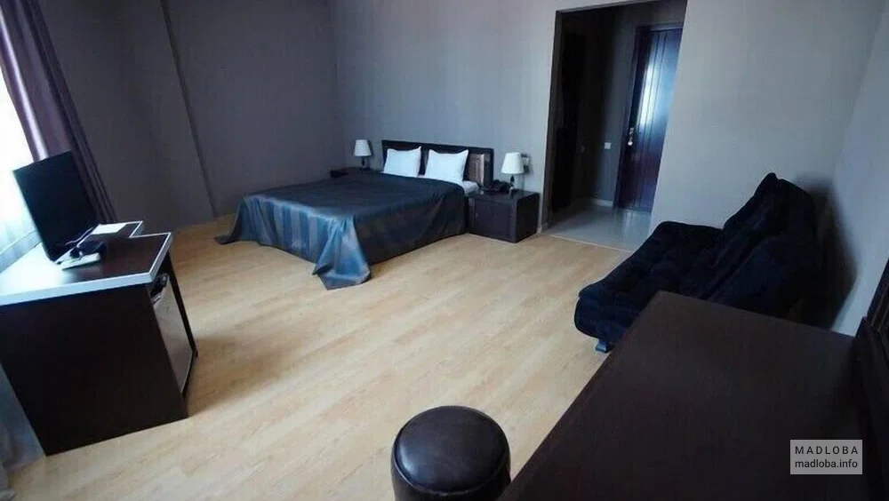 The interior of the hotel room