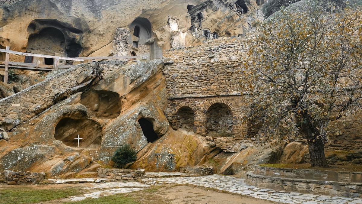 Ruins of an ancient stone bridge