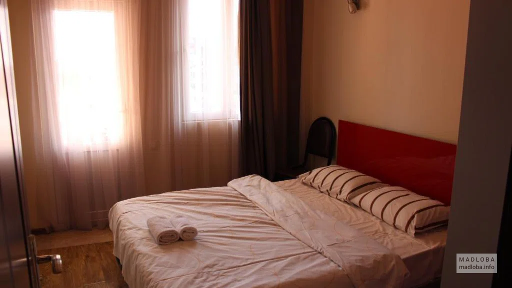 The interior of the hotel room
