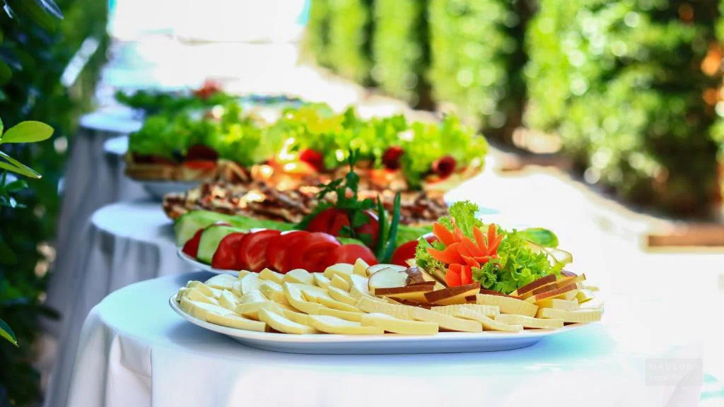 Food in the restaurant of the Era Palace Gonio Hotel