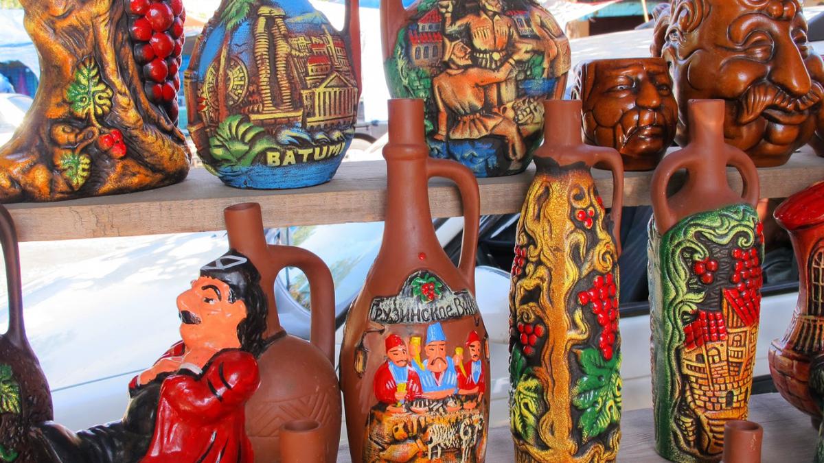 Decorative bottles in Tbilisi