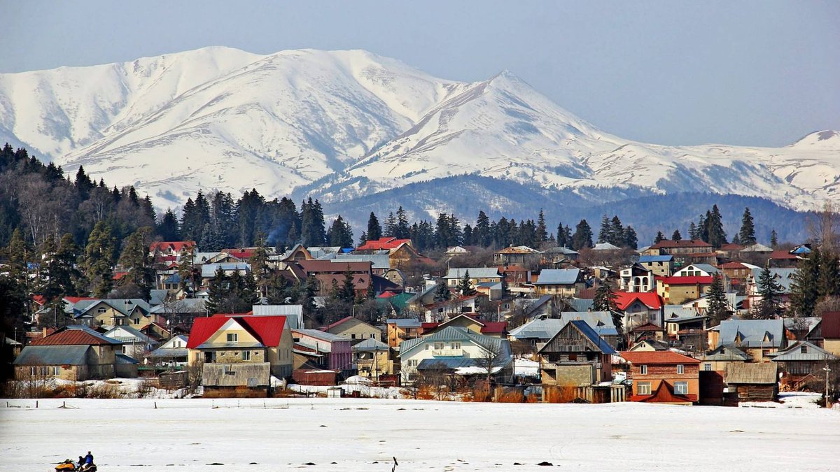 Snow-capped Bakuriani Mountains